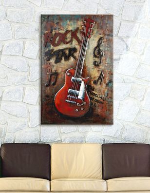 Gilde Bild "Rockstar" Kunstobjekt "Gilde Handwerk" Handarbeit H: 75 cm B: 50 cm