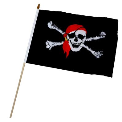 Piratenflagge mit Stab Piratenfahne für Spielturm Totenkopf Flagge Stock