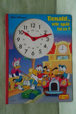 altes Pappbilderbuch Halbleinen Pestalozzi Disney Donald wie spät ist es