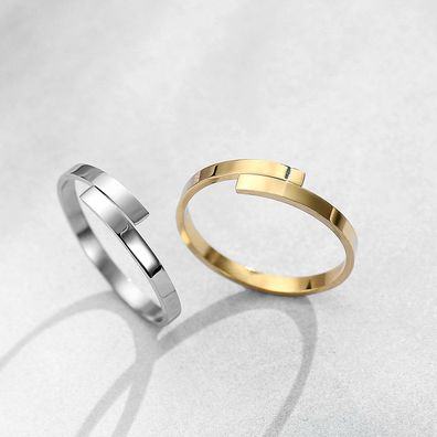 Personalisierte Ringe Namenring aus Edelstahl mit Gravur Silber Gold 14K Vergoldet