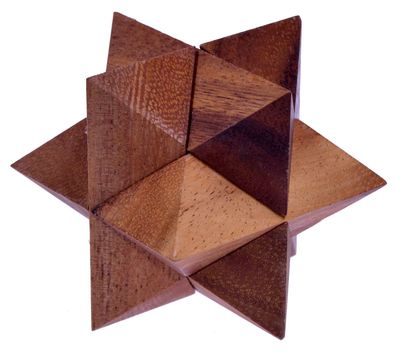 Stern Gr. M - Star - 3D Puzzle - Denkspiel - Logikspiel aus Holz