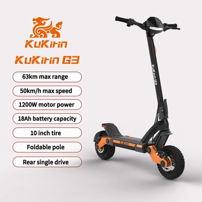 KuKirin G3 Faltbarer Elektroroller, 1200W Motor,52V18Ah Akku, Reichweite 70 km