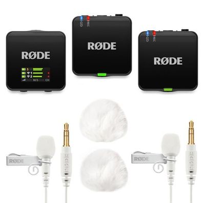 Rode Wireless GO Gen 3 mit 2x Lavalier GO WH und 2x WS05WH