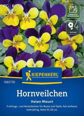 Hornveilchen Helen Mount, Frühlings- u Herbstblüher für Beete und Töpfe