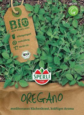 BIO Oregano, winterhartes Küchenkraut mit robustem Wuchs, bekannt als Dost,