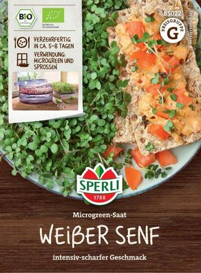 BIO Microgreen-Saat | Weißer Senf | Inhalt: 50gr. | leckere Variante,