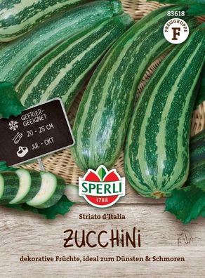 Zucchini Striato d’Italia, zum dünsten und schmoren (dekorativ), gefriergeeignet