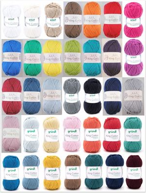 50g King Cotton Strick Wolle Häkelgarn zum Stricken Häkeln Basteln GP 49,80€/1kg