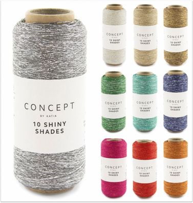 30g Katia Concept 10 Shiny Shades Beilaufgarn Mitstricken Häkeln GP 166,33€/1kg