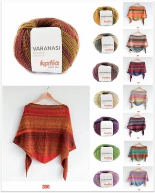 150g Katia Varanasi Garn Wolle mit Farbeverlauf Stricken Häkeln GP 93,00€/1kg