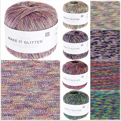 25g Rico Creative Make It Glitter Glitzergarn Häkeln Stricken GP 199,60 €/1kg