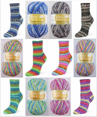 100g Flotte Socke Baumwolle + Wolle Stretch 4fach Sockenwolle Garn GP 64,90€/1kg