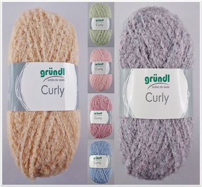 100g Gründl Curly Bouclé Wolle Garn zum Stricken Häkeln Basteln GP 39,90€/1kg