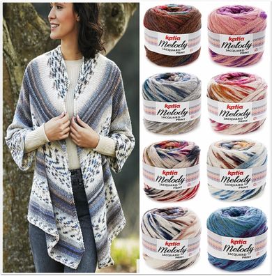 100g Katia Melody Jacquard Print Wolle zum Stricken Häkeln GP 149,50€/kg