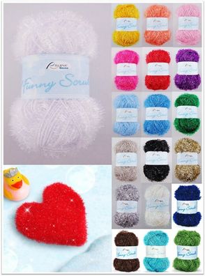 50g Rellana Funny Scrub Schwammgarn Wolle zum Häkeln Stricken GP 49,80€/1kg