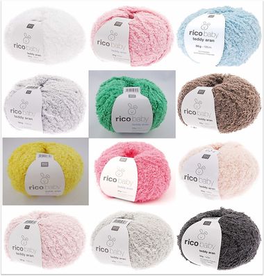 50g Rico Baby Teddy Aran Baby Kuschel Wolle Stricken Häkeln Garn GP 65,80€/1kg