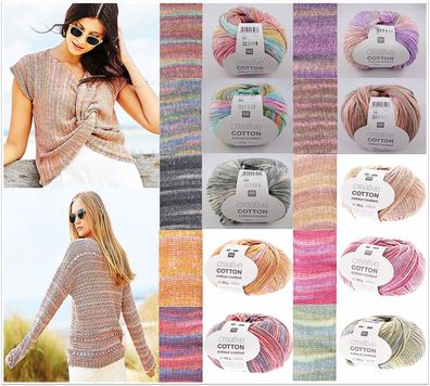 50g Rico Creative Cotton Colour Coated Garn Wolle Stricken Häkeln GP 73,80€/1kg