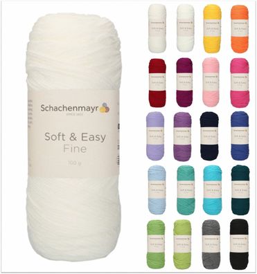 100g Schachenmayr Soft & Easy Fine Garn Wolle zum Stricken Häkeln GP 44,90€/kg