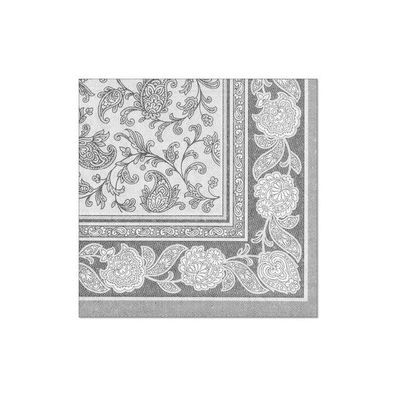 Papstar 50 Servietten "ROYAL Collection" 1/4-Falz 40 cm x 40 cm grau "Ornaments" | Pa