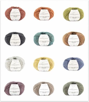 50g Katia Concept Cotton-Merino Tweed Garn zum Stricken Häkeln GP 130,00€/1kg