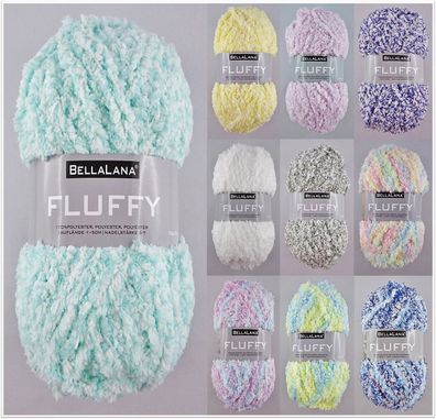 50g BellaLana Fluffy weiche dicke Wolle Garn zum Stricken Häkeln GP 49,80€/1kg