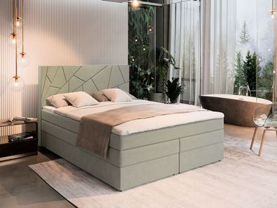 Boxspringbett TRANI 180x200 cm Komplett-Set mit Matratze und Topper