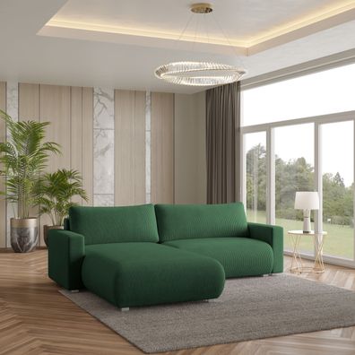 Ecksofa TURIN P Moderne Eckcouch Schlaffunktion, Sofa mit Bettkasten