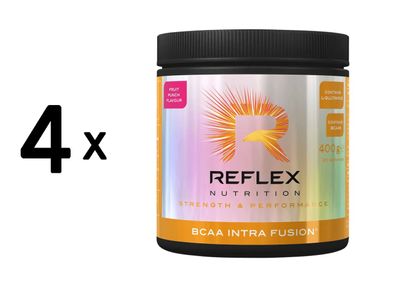 4 x Reflex Nutrition BCAA Intra Fusion (400g) Fruit Punch