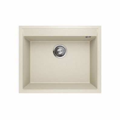 Waschbecken Einzelbecken Spüle Granit Frame 0.0 Beige 55x45cm Siphon 10676