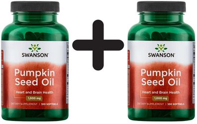 2 x Pumpkin Seed Oil, 1000mg - 100 softgels