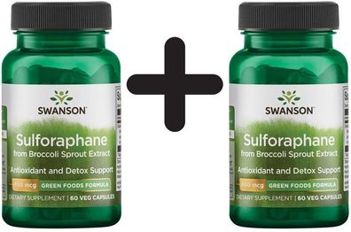 2 x Sulforaphane, 400mcg - 60 vcaps