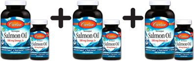 3 x Carlson Labs Norwegian Salmon Oil - 180 + 50 softgels