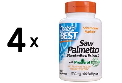 4 x Best Saw Palmetto, 320mg - 60 softgels