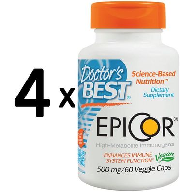 4 x Epicor, 500mg - 60 vcaps