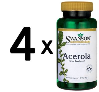 4 x Acerola, 500mg - 60 caps