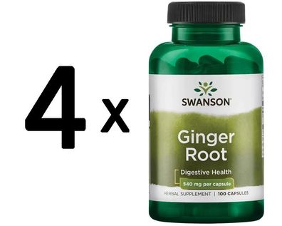 4 x Ginger Root, 540mg - 100 caps