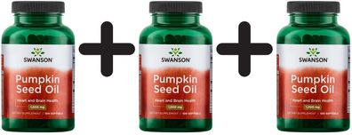 3 x Pumpkin Seed Oil, 1000mg - 100 softgels