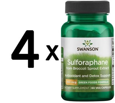 4 x Sulforaphane, 400mcg - 60 vcaps