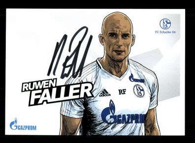 Ruwen Faller Autogrammkarte FC Schalke 04 2017-18 Original Signiert