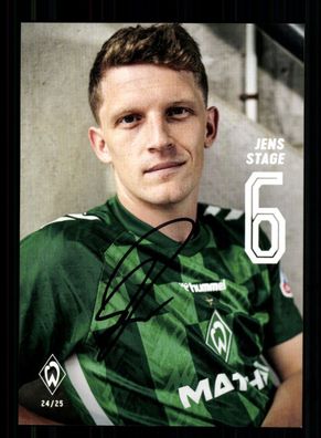 Jens Stage Autogrammkarte Werder Bremen 2024-25 Original Signiert