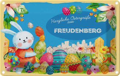 vianmo Blechschild 18x12cm Ostergrüße Freudenberg Deko Geschenk