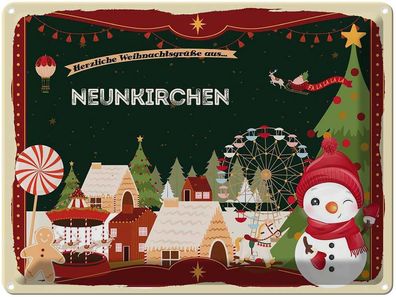 vianmo Blechschild 40x30cm Grüße Neunkirchen Deko Geschenk