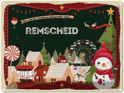 vianmo Blechschild 40x30cm Weihnachten Grüße Remscheid Deko Geschenk