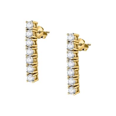 Minimalist earrings with clear zircons Scintille SAQF08