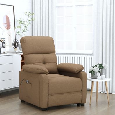 vidaXL Relaxsessel Elektrisch Braun Stoff