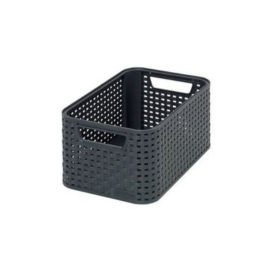 Korb Rattan Style S 28,5 x 19,4 x 13 cm dunkelgrau CURVER