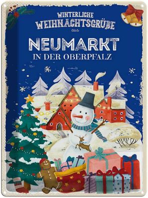 vianmo Blechschild 30x40cm Weihnachtsgrüße Neumarkt In Der Oberpfalz Deko Geschenk