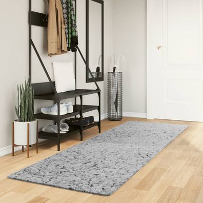 vidaXL Shaggy-Teppich Pamplona Hochflor Modern Grau 80x250 cm