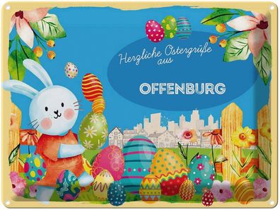 vianmo Blechschild 40x30cm Ostern Ostergrüße Offenburg Deko Geschenk