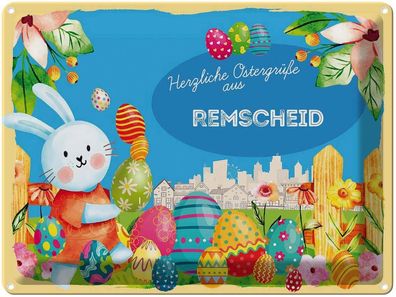 vianmo Blechschild 40x30cm Ostern Ostergrüße Remscheid Deko Geschenk